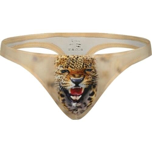 Mens Panties Thong Fancy Fashion U-convex Underwear Pants Print Mens Thongs and G Strings Gay Men Underwear