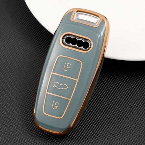 Soft TPU Car Key Case for Car For Audi A6 C8 A7 A8 Q8 2018 2019 Full Cover Auto Accessories New Keychain Key Cover Ring