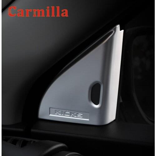 Carmilla 2Pcs/Set Chrome Front A Pillar Trim Covers Garnish for Nissan Kicks 2017 2018 2019 2020 Accessories Car Styling