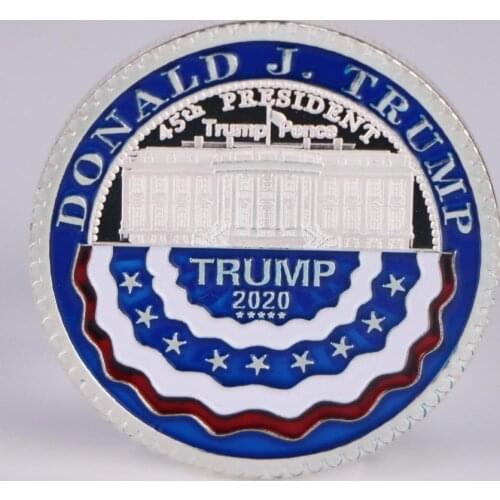 America 45th President Donald Trump Silver Plated Diamond Commemorative Coin Keep America Great Souvenir Gifts