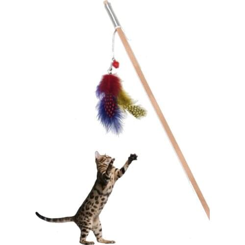 Petviya Wood Handle 3 Color Furry Cat Groundbait Toy 50 Cm - No 461730553