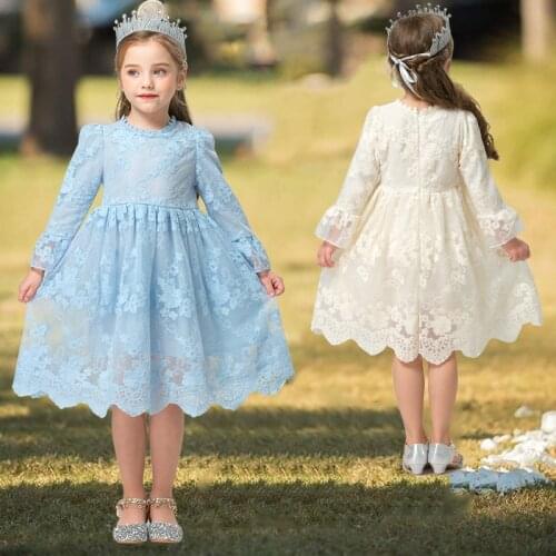 Baby Girls Dress Lace Princess Dress Party Dress Casual Wear Tutu Toddler Girl Kids Long Sleeves Dress Autumn Children Clothing