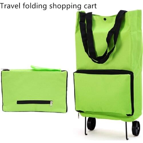 Portable Folding Shopping Cart Household Multifunctional Oxford Cloth Carrier Bag for Housewife