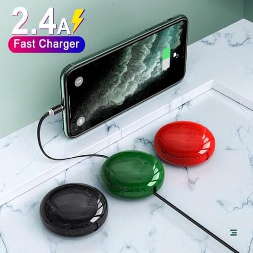 Portable Magnetic USB Cable 3 in 1 Retractable Micro USB Type C Fast Charging Data Cord For iPhone 12 11 Pro Max Xiaomi 11 Renmi