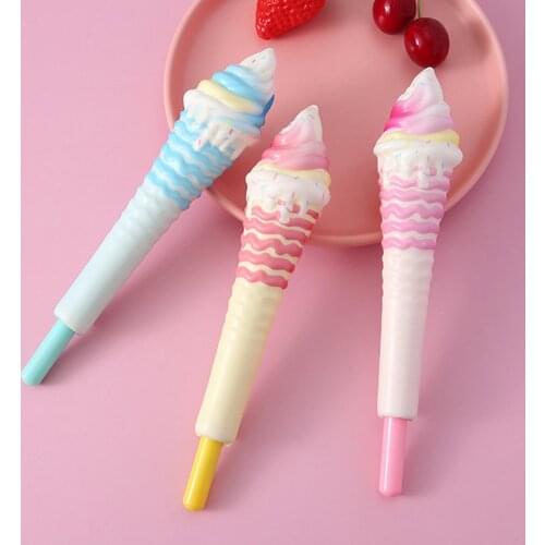 Ice Cream Pen Sponge Ice Cream Stress Relieve Writing Pen Cute Birthday Christmas School Gift for Kids Boys Girls Random Color
