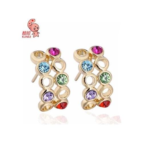 Kuniu geometric shape stud earrings for women alloy metal material exquisite lovely style anniversary wedding fashion jewelry