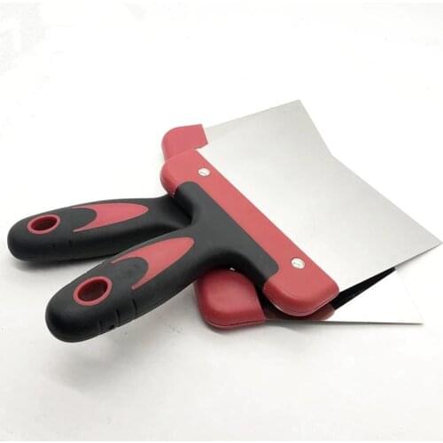 Kitchen Chocolate Scraper Coating Spatula Stainless Steel Dough Scraper with Plastic Handle Chocolate Baking Pastry Tools