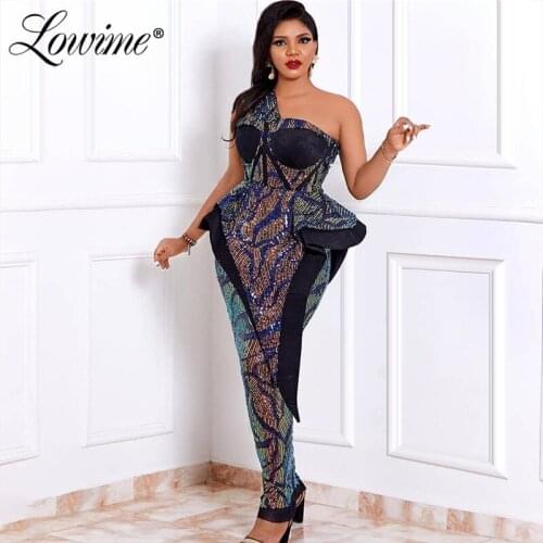 Ankle Length Sequins Evening Dresses 2020 Custom Made Mermaid Party Dress Dubai Arabic Prom Dress Formal Women Wear Gowns Robes