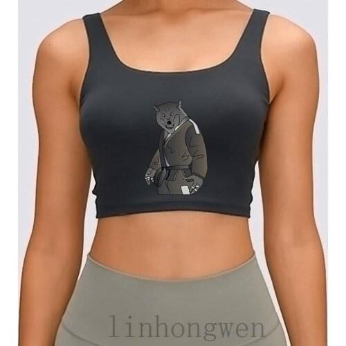 Wolf Karate Judo Ju Jutsu Jitsu Mma Gift Dan Black Women Tank Top Cottoner Funny Summer Pattern Cute Crew Neck Crop Top