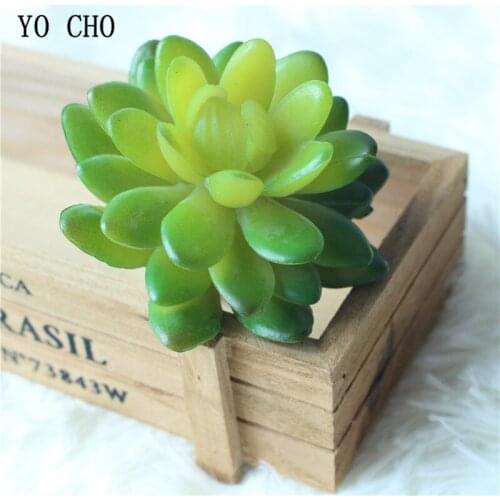 YO CHO 1PC High Simulation Stone Lotus Artificial Feshiness Green Succulent Plant Garden Decor Flower DIY Home Bar Decoration