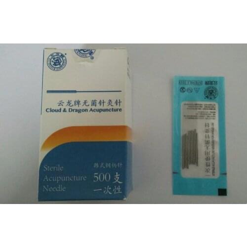 Yunlong sterile acupuncture needle 10pcs/bag 500pcs/box flat handle beauty massage needle 0.16/0.18/0.20/0.22/0.25/0.30mm