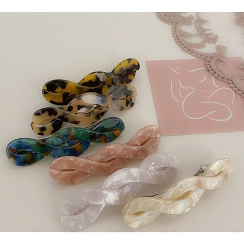 Acetate Hair Clip Sweet Hairpin Clip Geometric Hair Accessories Retro Leopard Top Clip Styling Tools Barrettes for Women Girls