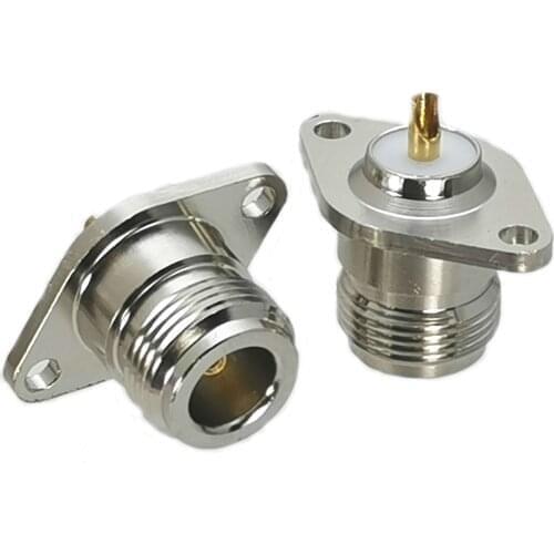 10Pcs N Female Jack 2-holes Flange Solder Pannel mount RF Adapter Connector Coaxial Straight High Quanlity