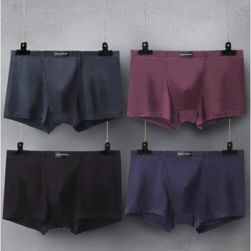 3pcs/Lot 2020 New Cotton Shorts Mens Boxers Panties Mid Waist Underpants Modal P1049