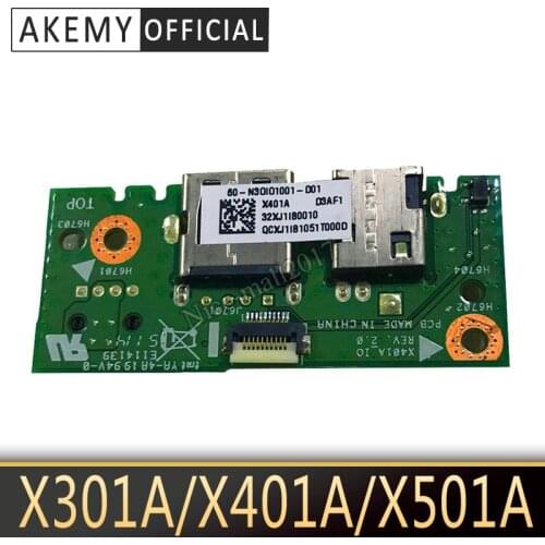 Akemy X401A_IO BOARD REV2.0 For ASUS X301A X401A X501A Power Board Laptop Audio USB IO Board Interface Board Tested Well