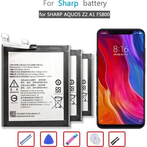 3000mAh Battery HE314 for SHARP AQUOS Z2 A1 FS8002 Mobile Phone Li-ion Bateria