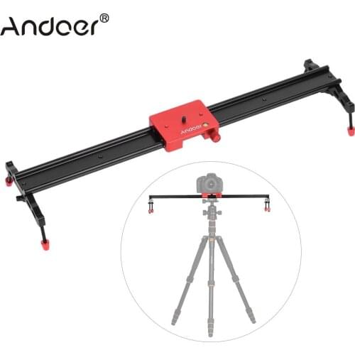 Andoer 60cm/23.6" Video Camera Track Slider Dolly Rail Aluminum Alloy Stabilizer for Canon Nikon Sony DSLR Camera Max. Load 6kg