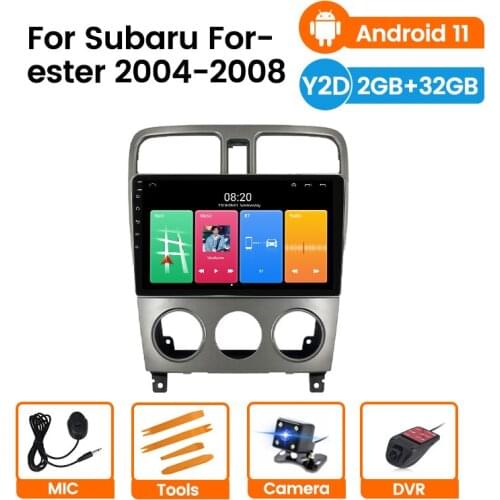 2G 32G Car Radio for Subaru Forester SG 2002-2008 Android 11 Multimedia Video DVD Player Navigation 2 Din Autoradio Accessories