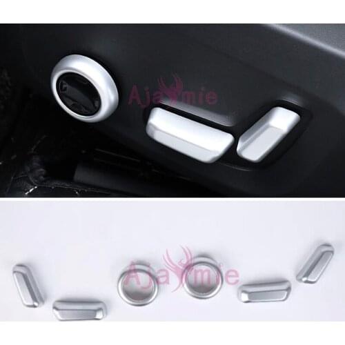 Car Styling Interior Carbon Fiber Silver Color Seat Adjust Button Cove Trim Panel Overlay Chrome For Volvo XC60 2018 Accessories