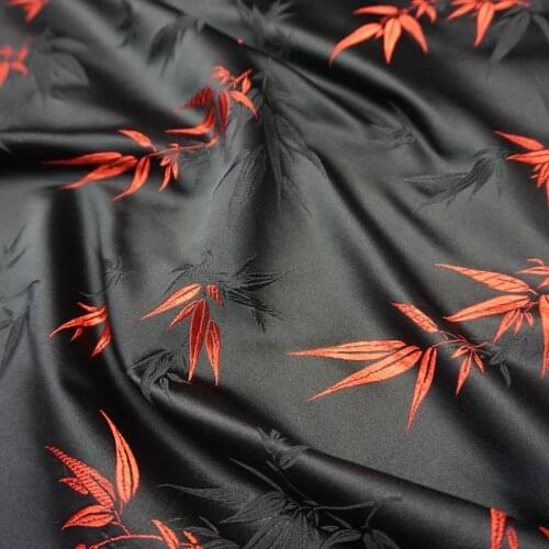 Bamboo print Jacquard Brocade Fabric, silk satin cloth fabric material Coat Dress quilting sewing fabric patchwork by meter