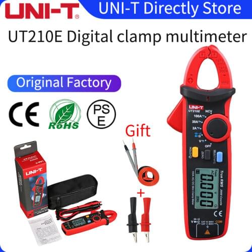 UNI-T UNI T Mini Clamp Meter UT210E Digital True RMS AC/DC Current Voltage Tester VFC Capacitance Non Contact Multimeter Clamp