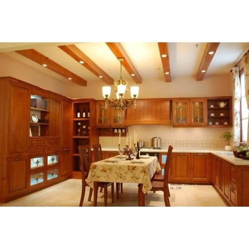 Wooden european style kitchen cabinet(LH-SW053)