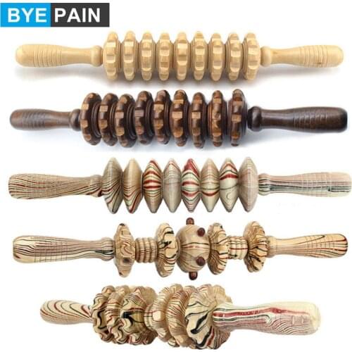 BYEPAIN Wooden Exercise Roller Sport Injury Gym Body Leg Trigger Point Muscle Roller Sticks Massager Health Care