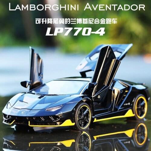 1:32 Scale Alloy Diecast Sport Car Collection Model For TheLamborghini LP-770 Pull Back Sound&Light Toys Vehicle