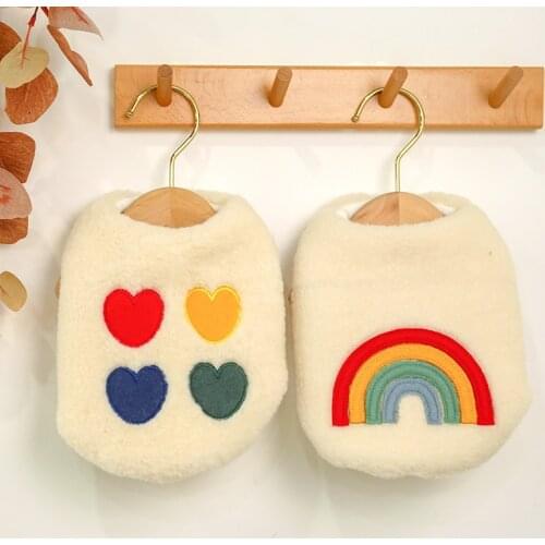 Cute Raincow Love Print Dog Cat Coat Jacket Winter Warm Pet Clothes for Small Dogs Puppy Shih Tzu Clothing Mascotas Products