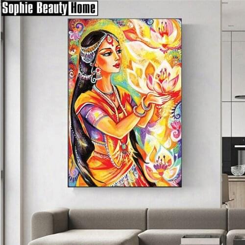 Mosaic Picture Beauty Diamond Embroidery Flower Woman Diamond Painting Cross Stitch full Square Round Rhinestone Decor 20A068