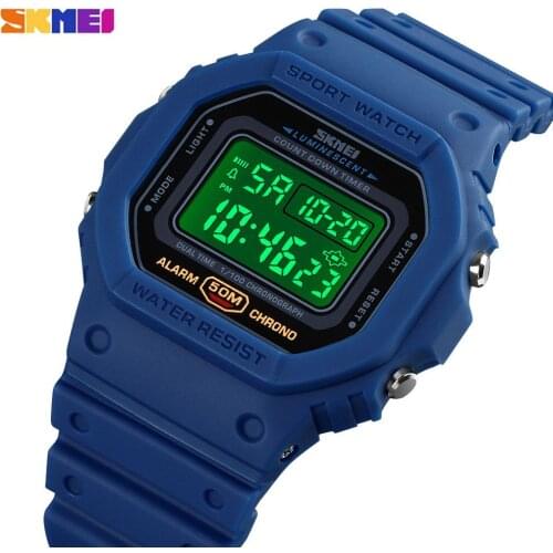 SKMEI 1628 Japan Digital movement Men Wrist Watches Calendar Countdown 5Bar Waterproof LED Electronic male Clock montre homme