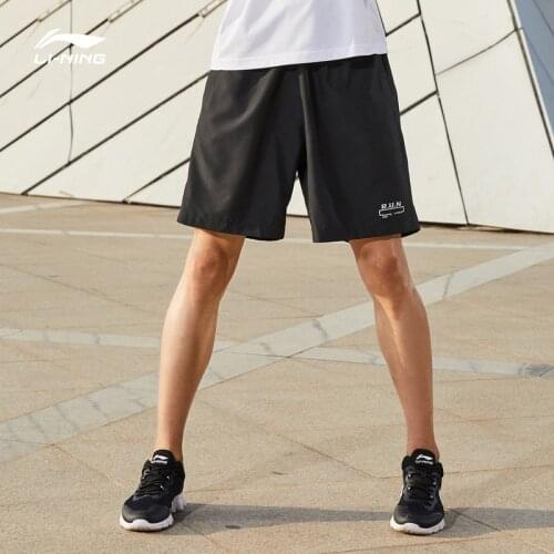 Li-Ning Men loose shorts gym mens sports track and outdoor running sports fitness beach basketball Shorts lining Aksq465
