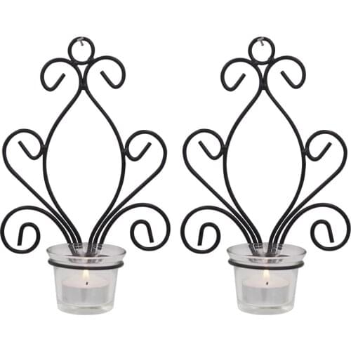 Wall-mounted Candle Holder Iron Candlestick European Modern Candle Storage Rack Wall Hanging Decoration for Home Cafe Hotel