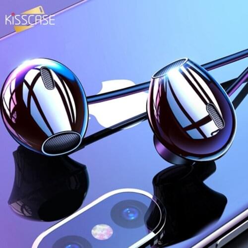KISSCASE 3.5mm In-Ear Earphones Stereo Bass Wired Control Earphone Headset with Mic For iPhone Samsung Xiaomi Earphone Headphone
