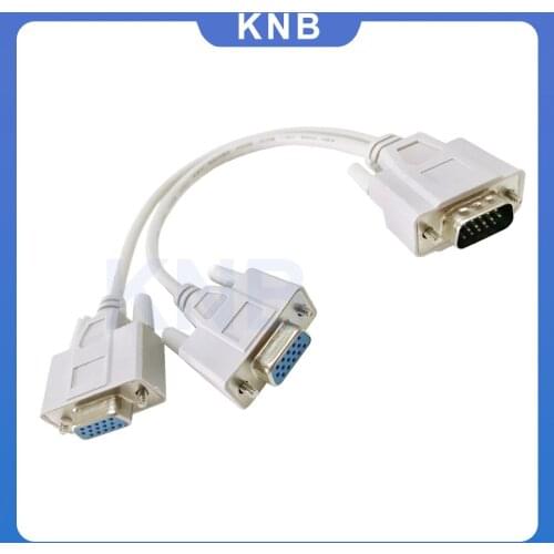 New 1 PC to 2 VGA SVGA MONITOR Male to 2 Dual Female Y Adapter Splitter Cable 15 Pin
