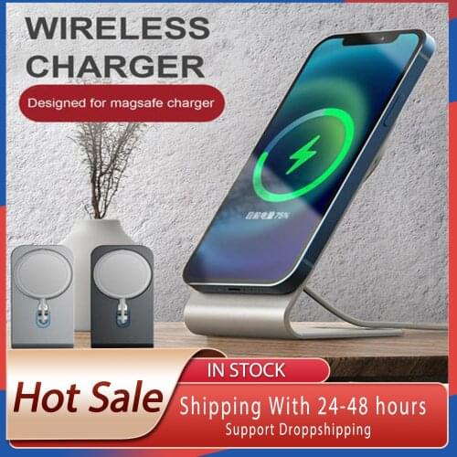 New Wireless Charger Stand Desktop Phone Holder Accessory for Magsafe Wireless charging aluminum alloy desktop stand Dropship