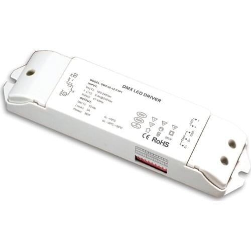 New LED DMX Dimming Driver 220V;DMX512/RDM Power Drive;AC100V-240V Input;12V 3A 24V 1.5A 36W Output Led DMX Power Driver