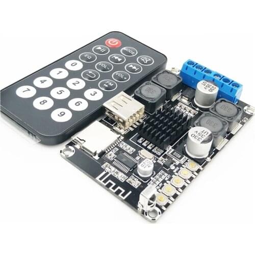 50W + 50W 4 - 8 ohms 12V Bluetooth Receive stereo power hifi Amplifier Board support MP3 WMA WAV FLAC With remote control