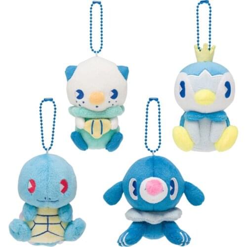 10cm Pokemon Stuffed Plush Toys Quirtle Totodile Mudkip Piplup Oshawott Froakie Popplio Anime Ornaments Pendant Doll Kids Gifts