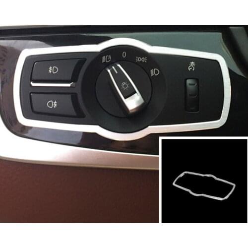 Aluminum Alloy Headlight Switch Frame Decoration Cover Trim For BMW 5 Series F10 X3 X4 F25 F26 520li 525li Car Accessories