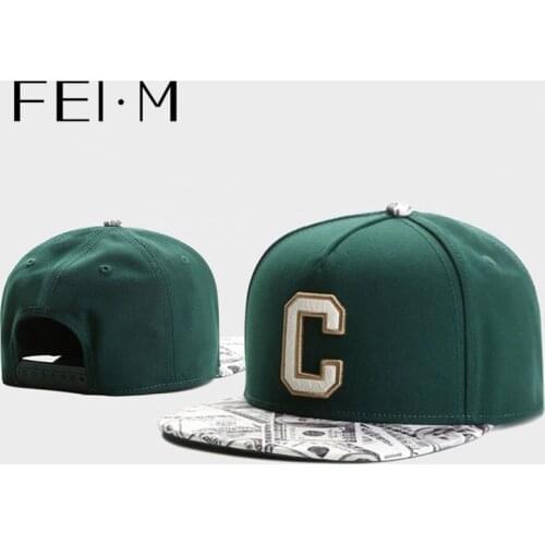 FEI M Fashion GLD CEE BENJAMINS Adjustable Snapback Cap Green Letter C Baseball Cap Adult Casual Sports Sun Basketball Hat 5
