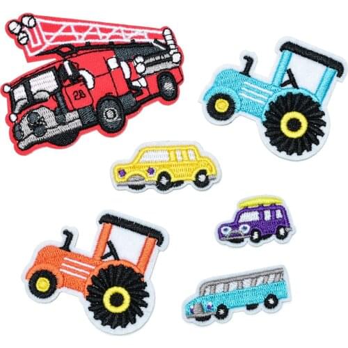 Cute Cartoon Truck Car Embroidery Cloth Stickers Clothes Decoration Accessories Ironing Patches
