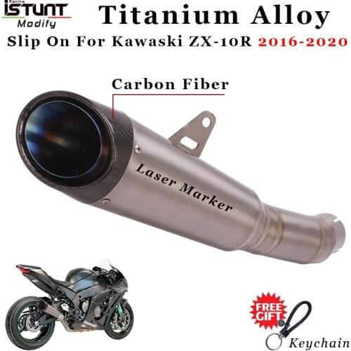 Slip On For Kawaski ZX10R ZX-10R 2016-2020 Motorcycle Exhaust GP Escape System Modified Titanium Alloy Middle Link Pipe Muffler
