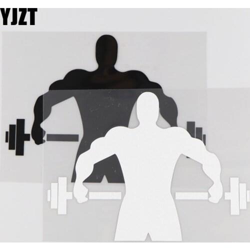 YJZT 16.1CM*11.9CM Fitness Weightlifting Personality Pattern Car Sticker Vinyl Decal 1A-0198