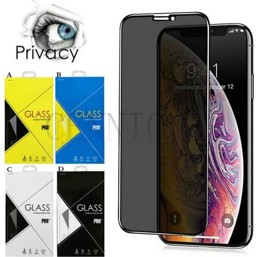 Anti Peek Privacy Tempered Glass Screen Protector For iPhone 13 12 Pro Max 11 XR XS X 8 7 Plus 100 pieces add Retail Packaging