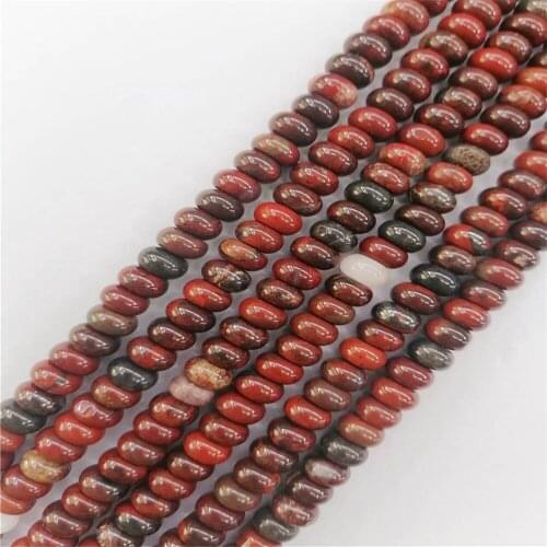 1 Strand 5x8mm Natural Palm Red Rainbow Jasper Abacus Loose Beads DIY Fashion Jeawelry Making Accessories Unisex 15.5"