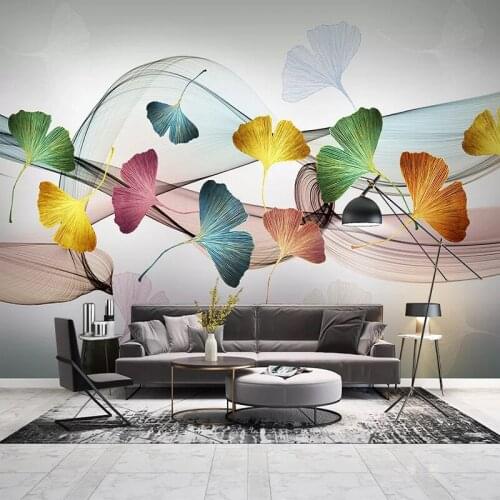 Custom 3D Mural Wallpaper Colored Leaves Abstract Smoke Modern Art Wall Painting Living Room Sofa TV Background Photo Wall Paper