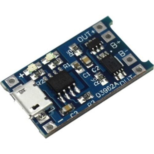 5pcs Micro USB 5V 1A 18650 TP4056 Lithium Battery Charger Module Charging Board With Protection Dual Functions 1A Li-ion