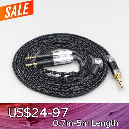 LN007467 4.4mm xlr 2.5mm 6.5mm 8 Core black Silver Plated Braided Earphone Headphone Cable For Audio-Technica ATH-R70X