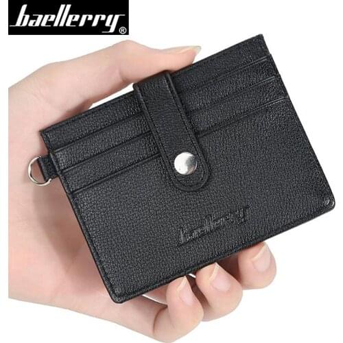 Baellerry High Quality Soft leather Card Holder Mini credit purse Card & ID Holders Men Wallet Thin Small wallets